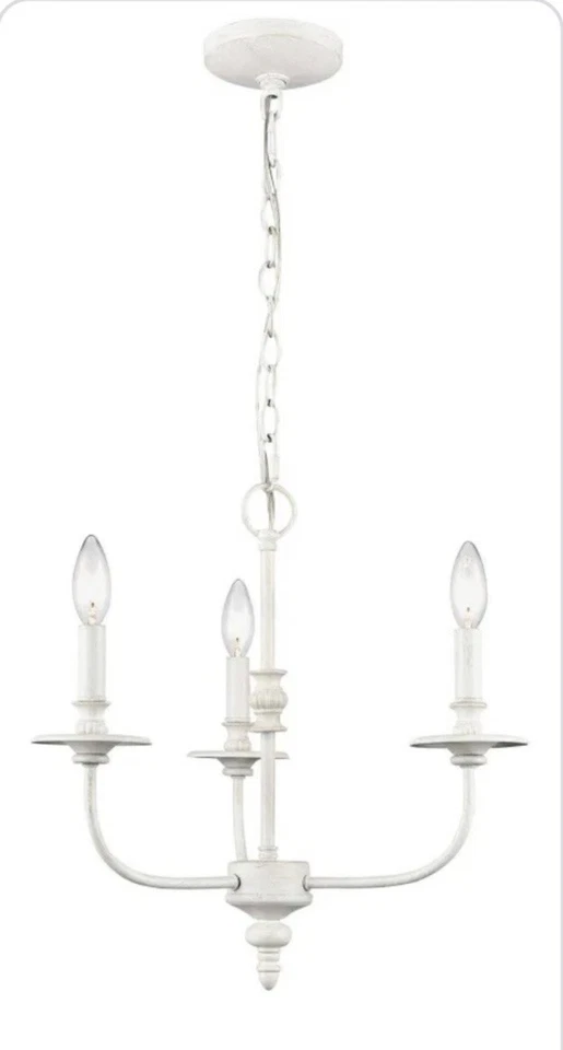 Nueva araña de iluminación de alce 3 luces de granja blanca 28901/3 Foto 1 de 3