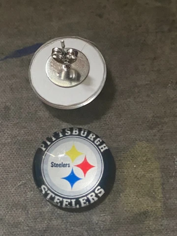 Pittsburgh Steelers handmade stainless steel stud earrings Cover
