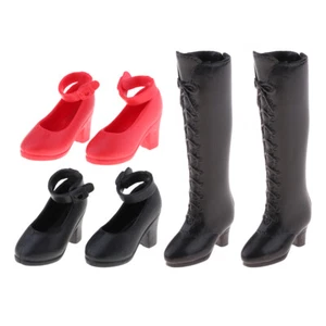Girls Doll High Heels Shoes & Knee High Boot for 1/6 Blythe Dolls Outfits - Picture 1 of 12