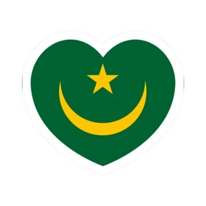 Heart Flag of Mauritania 1959-2017 - STICKER Vinyl Kiss-Cut Decal - Picture 1 of 25