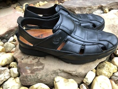 Timberland Black Leather Smart Comfort Precise Fit Fisherman Shoe Men 7/7.5 - Image 1 of 4