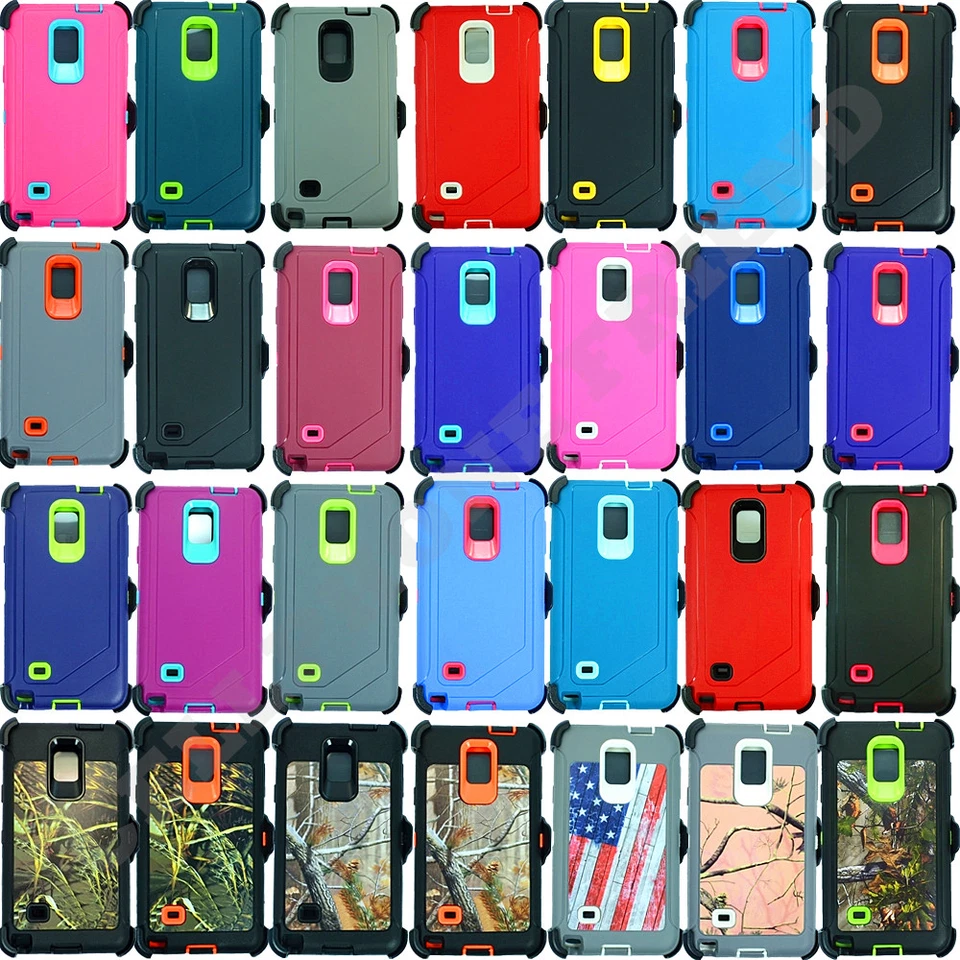 For Samsung Galaxy Note 4 Shockproof Defender Case Cover w/ Belt Clip & Screen   - Image 1 of 4