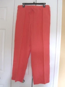 Women~CHARTER CLUB~100%LINEN~POCKETS~ROZE PINK~WIDE LEGS~POCKETS~PANTS size PXL - Picture 1 of 10