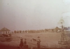 Pioneer Homestead Proud Farmer Wife Daughter Dog Horse & Buggy 1900 Photograph - Picture 1 of 12