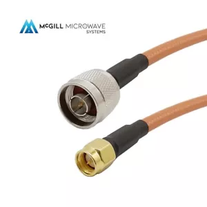 N Male to SMA Male Cable Assembly Low Loss Coaxial RG142 Low Loss Military Spec - Picture 1 of 5