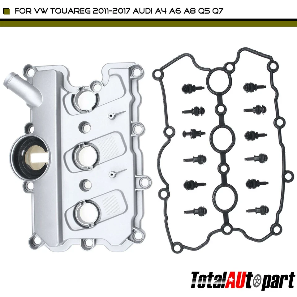 Engine Valve Cover w/ Gasket for Audi A4 A5 A6 Q5 Q7 S4 Volkswagen Touareg Left - Image 1 of 4