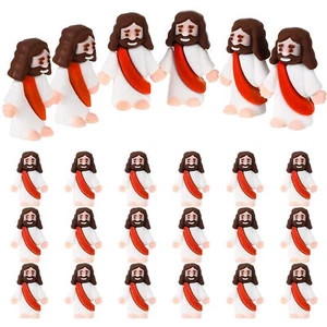24 Pcs Mini Jesus Figurines Bulk Easter Jesus Toys Christ Savior Jesus Decor - Picture 1 of 12