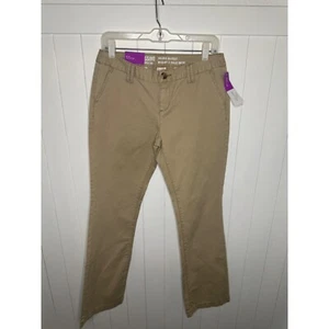 NWT! VTG Mossimo Mid-Rise Bootcut Belted Tan Khaki Beige Chino Pants - Size 6 - Picture 1 of 4