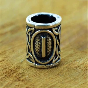 Futhark Bartperle Rune "ISA" aus 925er Sterling Silber - Bild 1 von 3