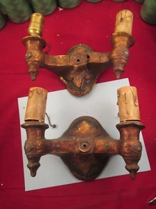 2 Vintage Art Deco Doppelarm Wandleuchter Antik Leuchten 1905  - Bild 1 von 10