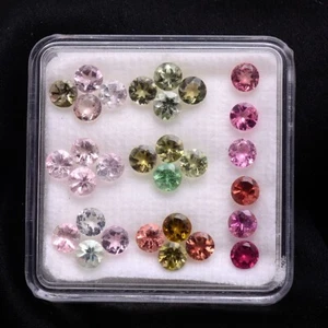 30 Pcs Natural Tourmaline 4mm Round Faceted Cut Untreated Loose Gemstones Lot - Imagen 1 de 8