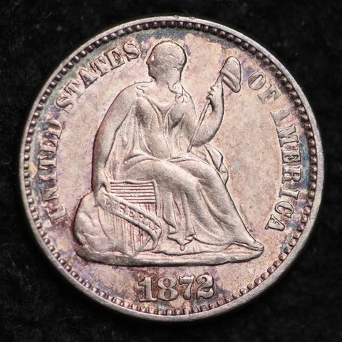 1872 Seated Liberty Half Dime CHOICE BU FREE SHIPPING E146 AFM Cover