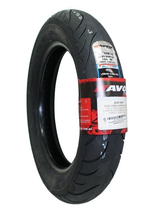AVON COBRA CHROME FRONT TIRE MT90B16 HARLEY TOURING SOFTAIL SPORTSTER INDIAN - Image 1 of 1