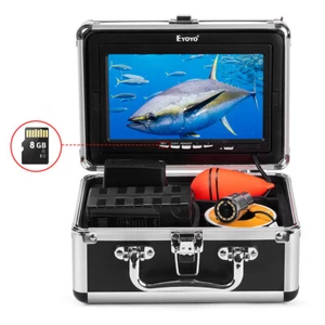 Eyoyo 15m Underwater Fishing Camera 7" w/ DVR 8G+White LED Lights Fish Finder - Picture 1 of 18