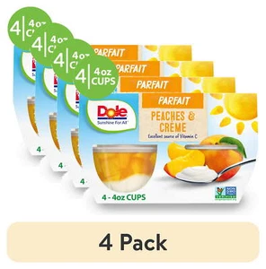 (4 pack) Fruit Bowls Peaches and Creme Parfait, 4.3 oz Cups (4 Pack) - Picture 1 of 6