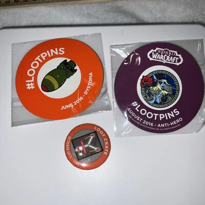 WorldWarcraft & Dystopia Lootpins Crate Exclusive Aug. 2016, June 2016, OCT 2015 - Image 1 of 4