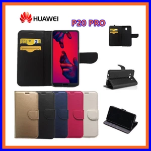 CUSTODIA COVER FLIP CASE LIBRO pre  HUAWEI P20 PRO  ECO PELLE+ PELLICOLA VETRO - Foto 1 di 1
