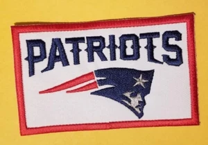 Parche deportivo bordado con etiqueta con nombre de los New England Patriots aprox. 2,5 x 4" - Imagen 1 de 2
