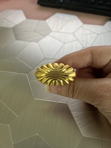Knob Hill Gold Scalloped Drawer  Cabinet Pulls- Set of 10 - 1.5" Cover