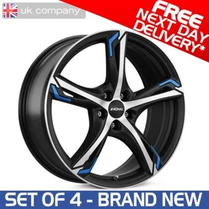 19" Ronal R62 Black/Blue Alloy Wheels for Various Seat Vehicles - Free Delivery - Picture 1 of 1