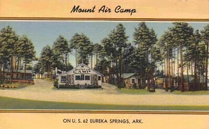 Mount Air Camp Cabins US 62 Eureka Springs Arkansas Leinen Postkarte - Bild 1 von 2