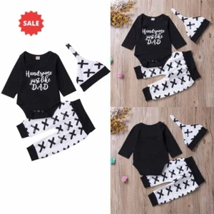 3 STCK. Neugeborenes Baby Junge Mädchen Oberteile Strampler Body Overall Hose Outfits Kleidung\n - Bild 1 von 8
