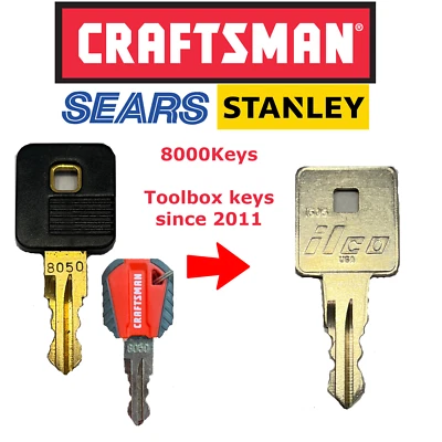 Craftsman Toolbox Replacement Key Llave CUT TO ORDER 8001-8223 8000 8100 8200 - Image 1 of 4