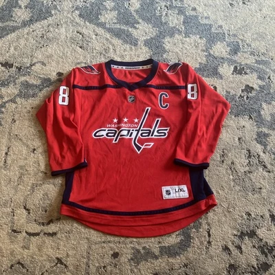 Camiseta deportiva de hockey juvenil L/XL de los Washington Capitals NHL #8 Ovechkin Foto 1 de 4