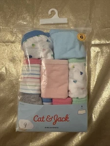 NWT Cat & Jack Girls 9 Pack Cotton Assorted Colors Girl Shorts Panties Size 6 - Picture 1 of 5
