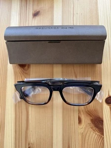 MASUNAGA 1905 One Hundred Black Demi Eyeglasses New with Case - Picture 1 of 7