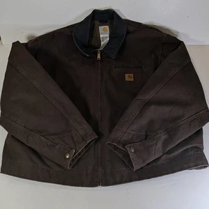 Vintage Carhartt Detroit Jacket Blanket Lined J97 DKB Men's 2XL Dark Brown - Picture 1 of 11
