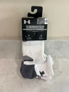 NUOVA CONFEZIONE 3 PAIA CALZE UNDER ARMOUR UOMO UA PERFORMANCE TECH 7-8,5 BIANCHE - Foto 1 di 5