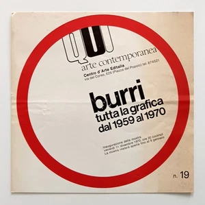 Alberto Burri Tutta la grafica dal 1959 al 1970 Galleria Editalia Roma 1970 - Imagen 1 de 3