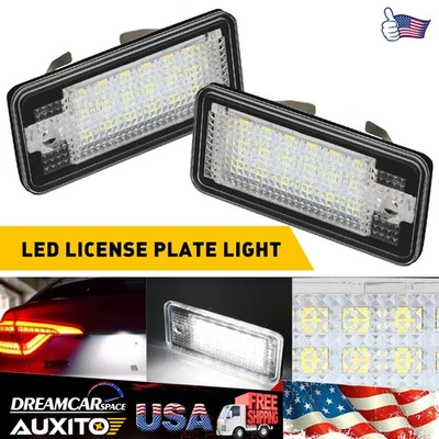 2 Piezas Para Audi A3 A4 S4 RS4 A6 A8 Blanco LED Número Matrícula Lámpara Bombillas Foto 1 de 4