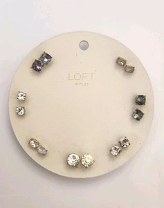 Loft 7 Paar edle grau-weiße Faux Dimond Ohrringe - Bild 1 von 3