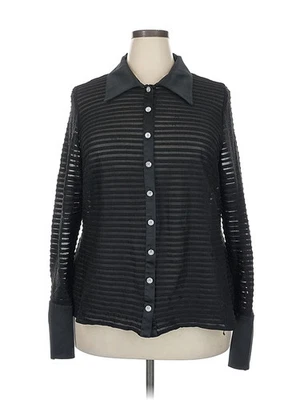 Blusa negra manga larga 18 Plus JS Collections para mujer Foto 1 de 4