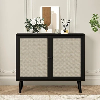Rattan Sideboard Buffet Cabinet with Storage, Kitchen Buffet Storage Cabinet ... - Image 1 of 4