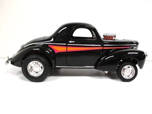 YAT MING - ROAD LEGENDS - 1941 WILLYS COUPE GASSER DRAG CAR (BLACK) 1/18 DIECAST - Picture 1 of 16