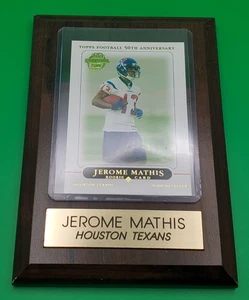 Jerome Mathis NFL Rookie Football Card In A Wood Plaque Houston Texans - Picture 1 of 2