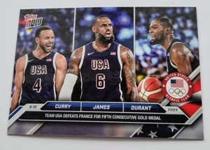 Lebron James, Stephen Curry, Kevin Durant Topps Now Olympic/Paralympic NBA Card. - Picture 1 of 2