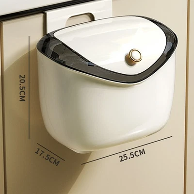 (M)Hanging Small Trash Can Wall Mounted Punch Free Kitchen Compost Bin With BT - Image 1 of 4