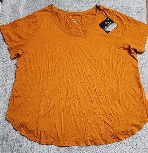 Ava & Viv Women's Scoop Neck Basic T-Shirt, Orange, Size 3XL  - Picture 1 of 5