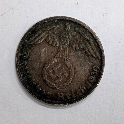 WWII NAZI ERA GERMANY 1939 German 1 Pfennig coin (#K2029) - image 1 of 2