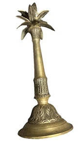 VINTAGE MESSING KERZENSTÄNDER PALMEN MAROKKANISCHER ART DECO STIL 5 Pfund 18 Zoll - Bild 1 von 8