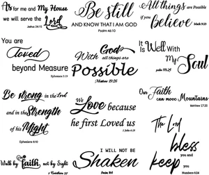 12 Stück Bibelvers Wandtattoo, inspirierendes Zitat Wandtattoo, religiös - Bild 1 von 12