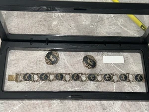 Lotto orecchini bracciale set gioielli argento sterling Siam vintage - Foto 1 di 7