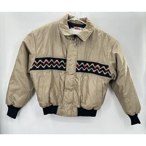 Vintage COMFY Casuals Gold Aztec Insulated Quilted Parka USA Jacket Large - Picture 1 of 17