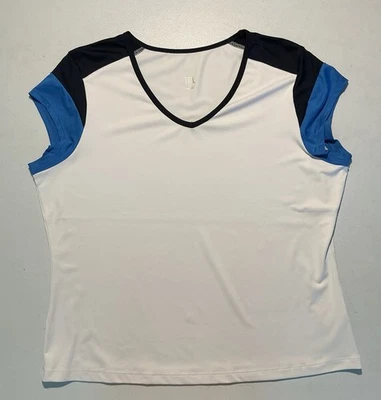 Top de golf Pickleball de tenis cola talla L mangas blancas 2 tonos de azul Foto 1 de 4