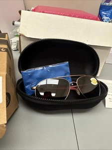 Costa Del Mar Men's Piper Aviator Sunglasses Satin Rose Gold Mirrored Polarized  - Picture 1 of 3