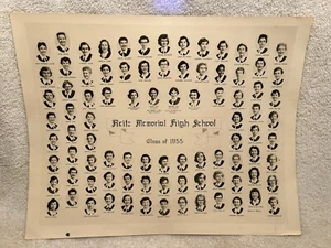 Evansville IN Memorial 1955 foto compuesta clase niña graduada 11X14 con identificación - Imagen 1 de 7